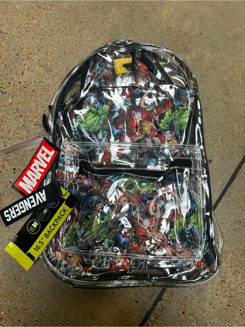 Marvel Avengers 16.5” Clear PVC Backpack – Multicolor